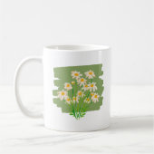 Rustikales Blumendesign auf grünem Hintergrund Kaffeetasse (Links)