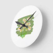 Rustikales Blumendesign auf grünem Hintergrund Runde Wanduhr (Winkel)