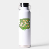 Rustikales Blumendesign auf grünem Hintergrund Trinkflasche (Vorne)