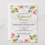Rustikales Blumendörfchen auf Weißholz Probe Abend Einladung (Vorderseite)