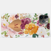 Rustikales, blumenfarbenes Aquarellgold mit Monogr Case-Mate iPhone Hülle (Rückseite (Horizontal))