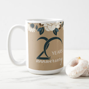 Rustikales Blumenfest 20. Hochzeitstag Kaffeetasse