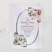 Rustikales Blumenfest 50. Geburtstag Abendessen Einladung (Vorne/Hinten)