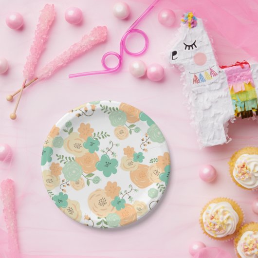 Rustikales, blumenfreies Party Pappteller (Party)