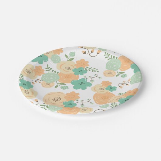 Rustikales, blumenfreies Party Pappteller (Schrägansicht)