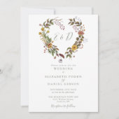 Rustikales Blumengebäck Grünes Foto Hochzeit Einladung (Vorderseite)