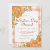 Rustikales Blumengebäck Tan Muttertag Brunch Einladung (Vorderseite)
