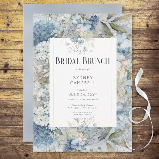 Rustikales Blumengebirge Bridal Brunch Einladung