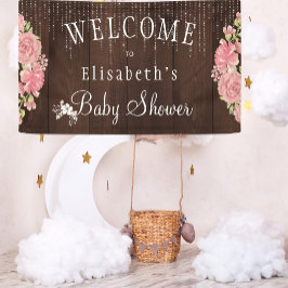 Rustikales Blumengeflecht Babydusche Begrüßungssch Banner