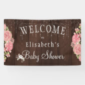 Rustikales Blumengeflecht Babydusche Begrüßungssch Banner (Horizontal)