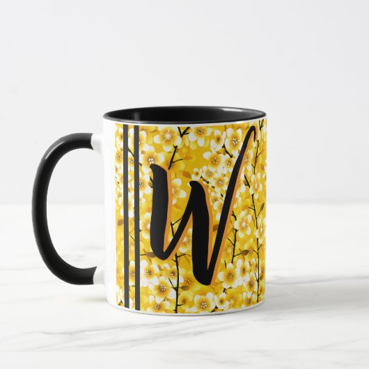 Rustikales Blumengeschenk (Name Monogramm) Antikes Tasse (Links)