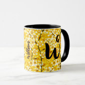 Rustikales Blumengeschenk (Name Monogramm) Antikes Tasse (VorderseiteRechts)