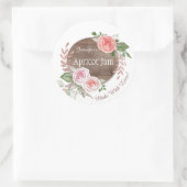 Rustikales Blumengeschirr Jam Custom Jar Backbäcke Runder Aufkleber (Tasche)