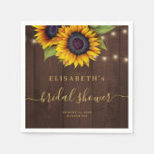 Rustikales, blumengeschmücktes Brautparty Serviette (Vorderseite)