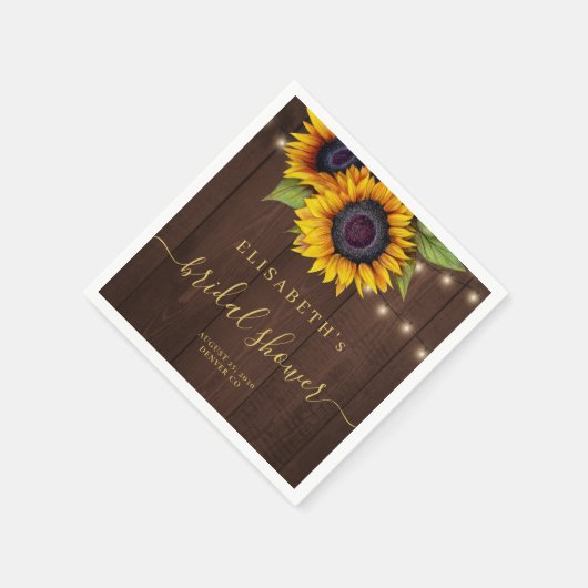 Rustikales, blumengeschmücktes Brautparty Serviette (Ecke)