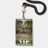 Rustikales, blumengeschmücktes Forest Sweet 16 VIP Ausweis (Vorderseite mit Schlüsselband)