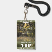 Rustikales, blumengeschmücktes Forest Sweet 16 VIP Ausweis (Rückseite mit Schlüsselband)