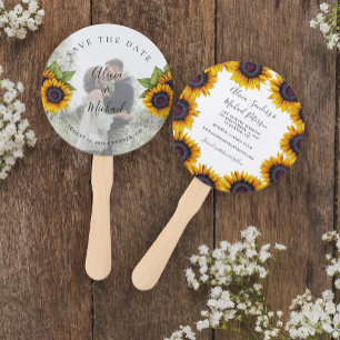 Rustikales, blumengeschmücktes Foto für Hochzeiten Fächer