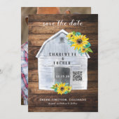 Rustikales, blumengeschmücktes Foto Save the Date (Vorne/Hinten)