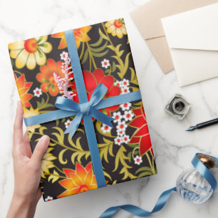 Rustikales, blumengeschmücktes Papier Geschenkpapier