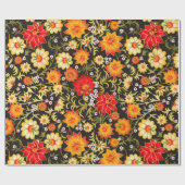 Rustikales, blumengeschmücktes Papier Geschenkpapier (Flach)