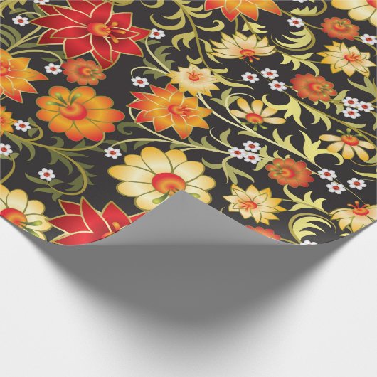 Rustikales, blumengeschmücktes Papier Geschenkpapier (Ecke)