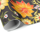 Rustikales, blumengeschmücktes Papier Geschenkpapier (Rolleneckpunkt)