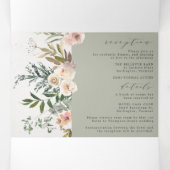 Rustikales Blumengesteck in einer Hochzeit Dreifach Gefaltete Einladung (Innenseite Mitte)