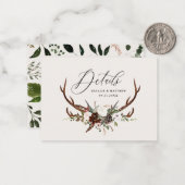 Rustikales Blumengestein Einzelheiten zur Hochzeit Mitteilungskarte (Vorderseite/Rückseite Beispiel)