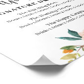 Rustikales Blumengestein und Unterschrift Getränke Poster (Ecke)