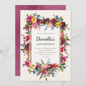 Rustikales Blumengewächse Einladung (Vorne/Hinten)