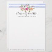 Rustikales Blumengewässer Modernes Strip-Shabby Ch Briefbogen (Vorne/Hinten)