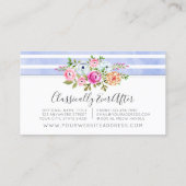 Rustikales Blumengewässer Modernes Strip-Shabby Ch Visitenkarte (Rückseite)