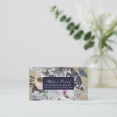 Rustikales Blumenglam Navy Kraft Chic Refer a Frie Empfehlungskarte (Stehend Vorderseite)