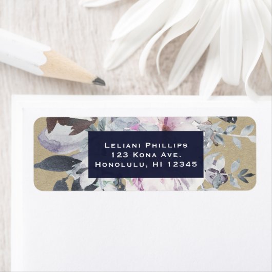 Rustikales Blumenglam Navy Kraft Einladung zur Hoc (Insitu)