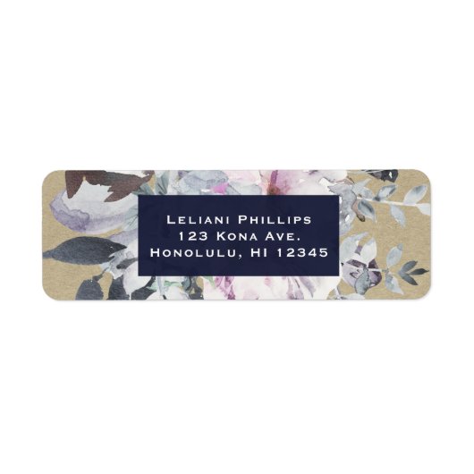 Rustikales Blumenglam Navy Kraft Einladung zur Hoc (Vorne)