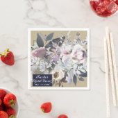 Rustikales Blumenglam Navy Kraft Wedding Bridal Ch Serviette (Beispiel)