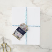 Rustikales Blumenglam Navy Kraft Wedding Bridal Ge Geschenkanhänger (Mit Garn)