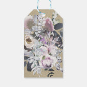 Rustikales Blumenglam Navy Kraft Wedding Bridal Ge Geschenkanhänger (Rückseite)