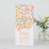 rustikales Blumenglas Elegantes Hochzeitsprogramm Programm (Stehend Vorderseite)