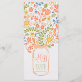 rustikales Blumenglas Elegantes Hochzeitsprogramm Programm (Vorderseite)