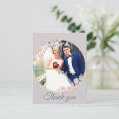 Rustikales Blumengrau Danke Karte (Stehend Vorderseite)