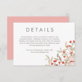 Rustikales Blumengrau Moderne Typografie Hochzeit Begleitkarte (Vorne/Hinten)