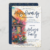 Rustikales Blumenhaus Party Einladung (Vorne/Hinten)