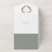 Rustikales Blumenherz QR Kodierung Grüne Hochzeit All In One Einladung (Außenbereich)