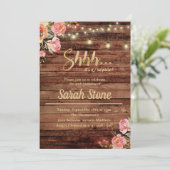 Rustikales Blumenholz - Einladung (Stehend Vorderseite)