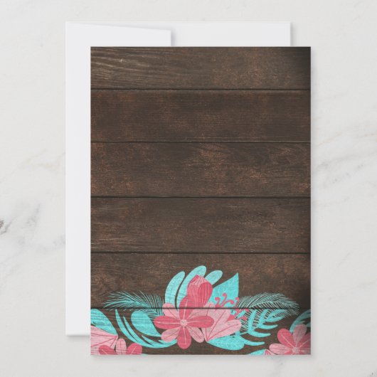 Rustikales Blumenholz Mason Jar Lights Hochzeit Einladung (Rückseite)