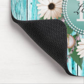 Rustikales Blumenholz Monogramm Mousepad (Ecke)