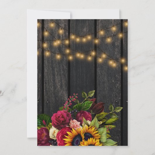 Rustikales Blumenholz, winterliche Dusche Einladung (Rückseite)