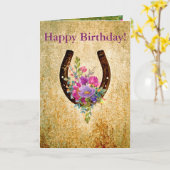 Rustikales Blumenhorseshoe Karte (Gelbe Blume)